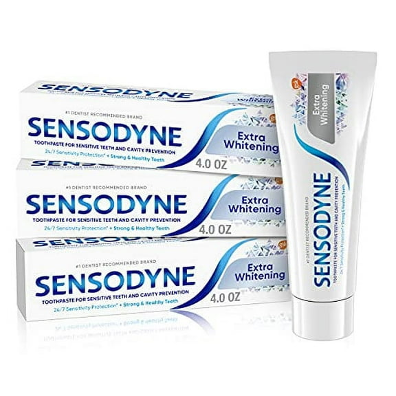 Sensodyne Extra Whitening Sensitive Toothpaste, 4 Oz, 3 Pack