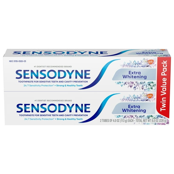 Sensodyne Extra Whitening Sensitive Toothpaste, Mint, 4 Oz, 2 Pack, for Adults