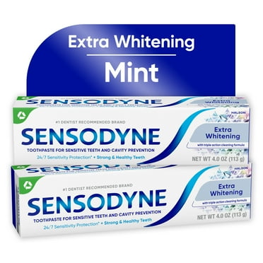 Sensodyne Extra Whitening Sensitive Toothpaste, Mint, 4 Oz, 2 Pack, for Adults