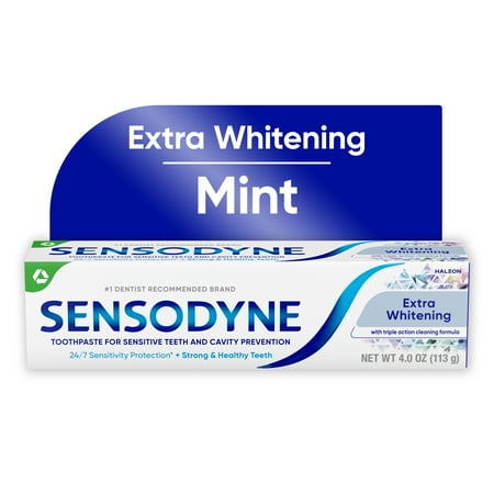 Sensodyne Extra Whitening Sensitive Toothpaste, Mint, 4 oz