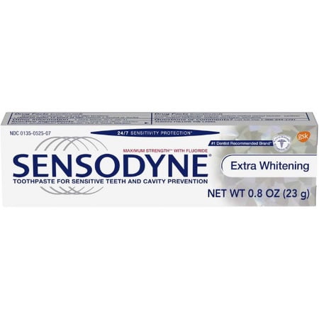 Sensodyne Extra Whitening Sensitive Travel Size Toothpaste 0.8 Oz (Pack of 32)