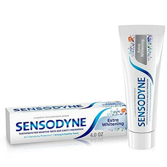 Sensodyne Extra Whitening Toothpaste for Sensitive Teeth, Cavity Prevention and Sensitive Teeth Whitening - 4 Ounces