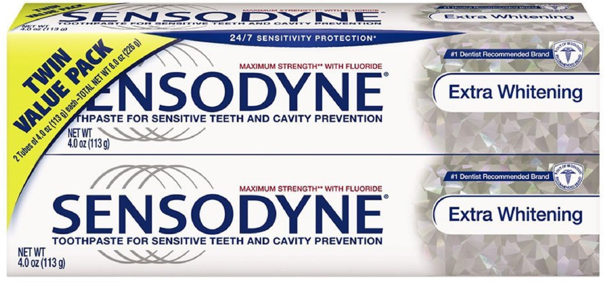 Sensodyne Extra Whitening Twin Pack Toothpaste 4 oz each, 2 ea (Pack of 2)