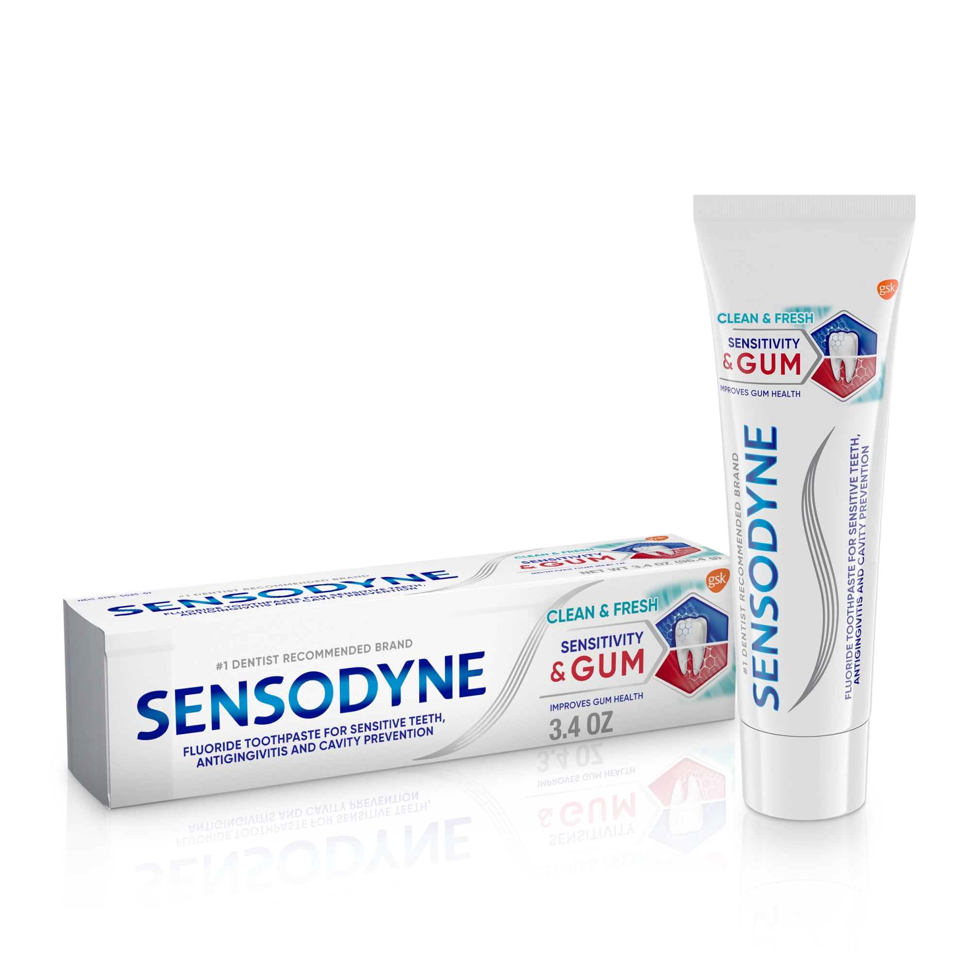 Sensodyne Sensitivity and Gum Toothpaste With Fluoride, Clean and Fresh, 3.4 oz