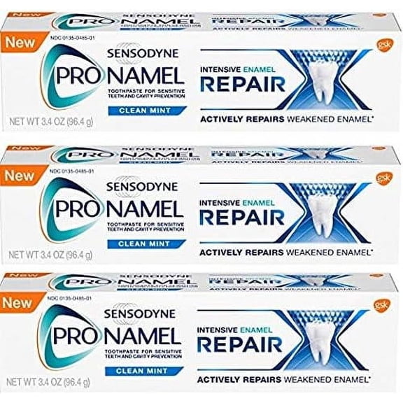 Sensodyne ProNamel, Clean Mint, Intensive Repair 3.4 Ounce (Pack of 3)