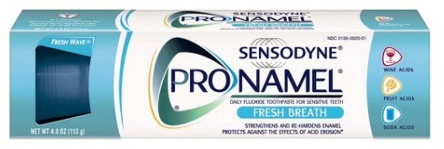 Sensodyne ProNamel Flouride Toothpaste, Fresh Wave 4 oz (Pack of 4)