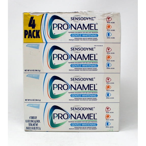 Sensodyne ProNamel Gentle Whitening Flavored Toothpaste 4 Pack/ 6.5 Ounce