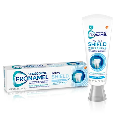 Sensodyne Pronamel Active Shield Whitening Enamel Toothpaste, Cool Mint, 3.4 Oz