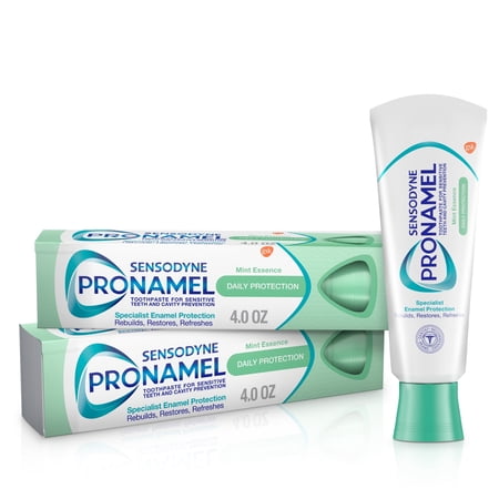 Sensodyne Pronamel Daily Protection Enamel Toothpaste for Sensitive Teeth and Cavity Protection, Mint Essence - 4 Ounces x 2, for Adults 4 Packs