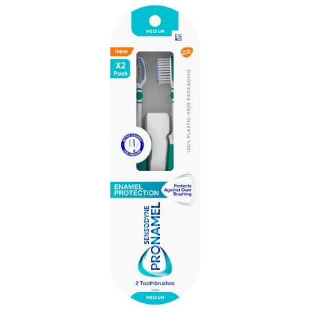 Sensodyne Pronamel Enamel Protection Toothbrush, Medium, 2 Pack, for Adults