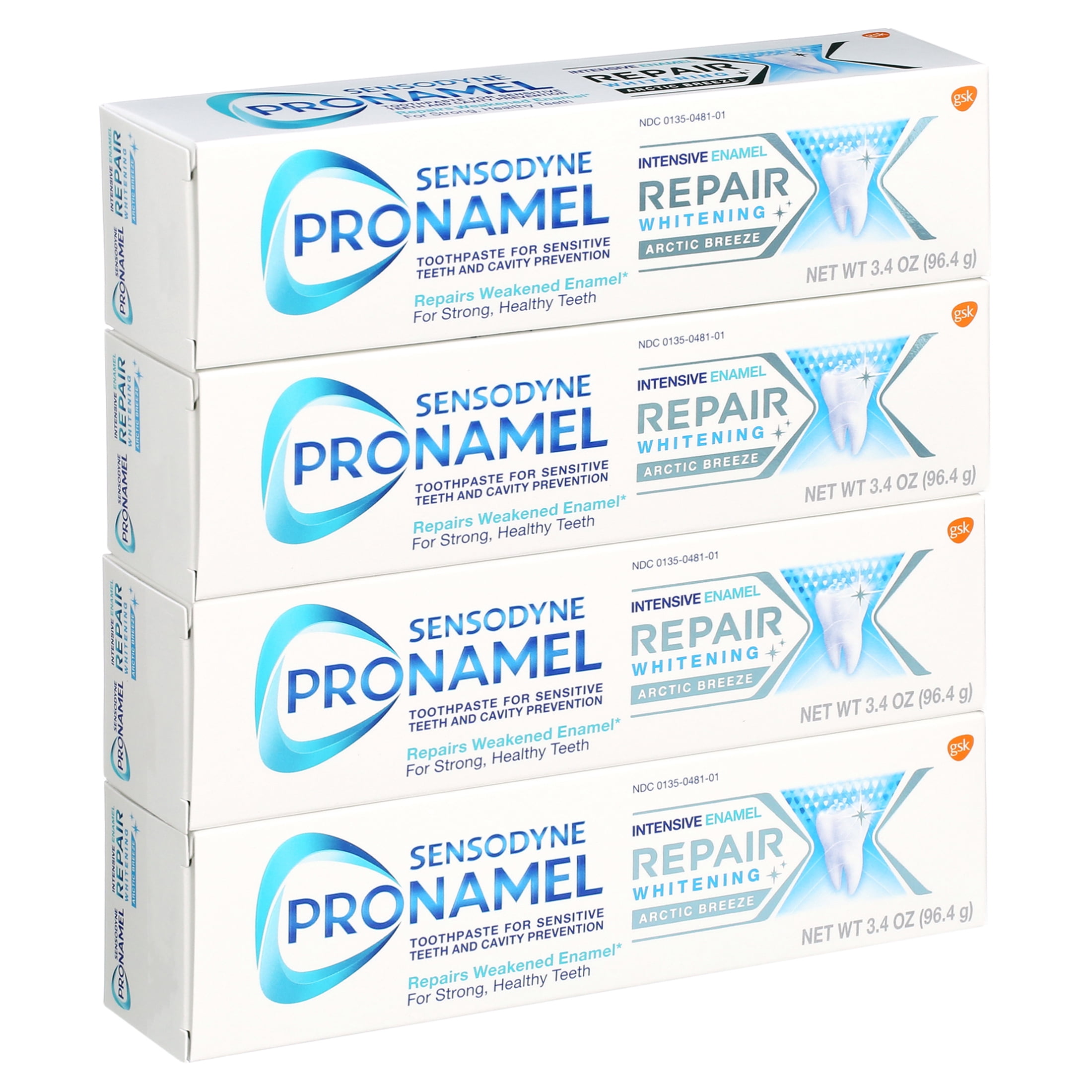 Sensodyne Pronamel Enamel Repair Whitening Toothpaste, Arctic Breeze Flavor, 3.4oz (Pack of 4