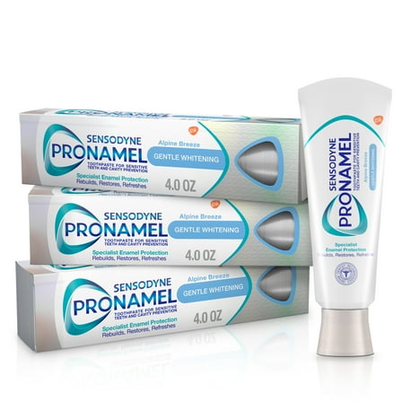 Sensodyne Pronamel Gentle Whitening Sensitive Toothpaste, Alpine Breeze, 4 Oz, 3 Pack, for Adults