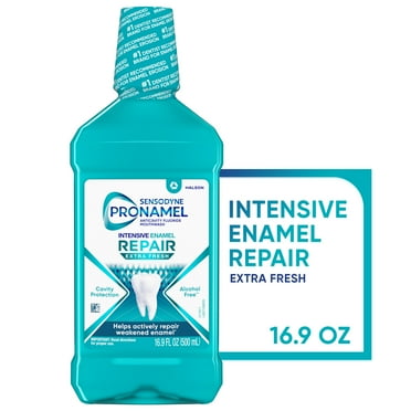 Sensodyne Pronamel Intensive Enamel Repair Mouthwash to Help Actively Repair Enamel and Protect Against Cavities, Extra Fresh, 16.9 Fl Oz, for Adults