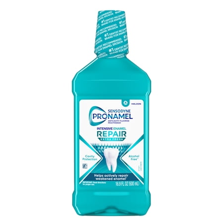 Sensodyne Pronamel Intensive Enamel Repair Mouthwash to Help Actively Repair Enamel and Protect Against Cavities, Extra Fresh, 16.9 Fl Oz, for Adults