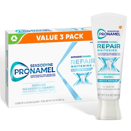 Sensodyne Pronamel Intensive Enamel Repair Toothpaste for Sensitive Teeth, Arctic Breeze - 3 x 3.4 Oz