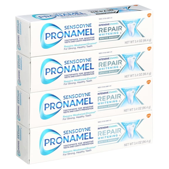 Sensodyne Pronamel Intensive Enamel Repair Toothpaste for Sensitive Teeth and Cavity Protection - 3.4 oz x 4