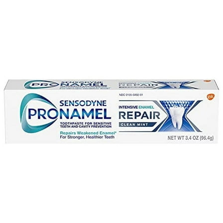 Sensodyne Pronamel Intensive Enamel Repair Toothpaste for Sensitive Teeth, to Reharden and Strengthen Enamel, Clean Mint - 3.4 Ounces