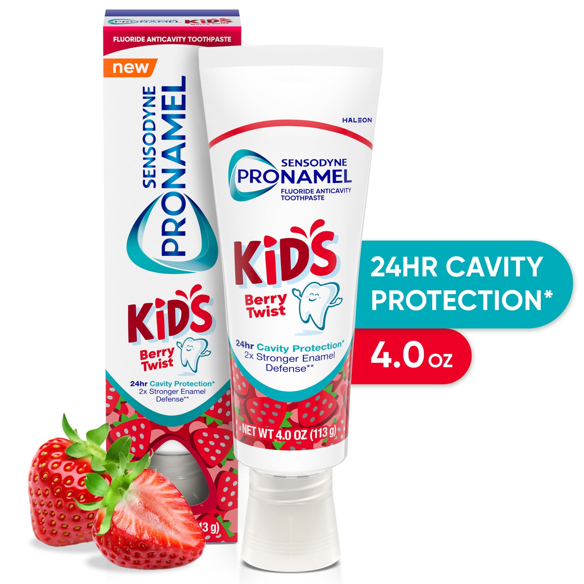 Sensodyne Pronamel Kids Toothpaste, Fluoride Anticavity Toothpaste, Cavity and Enamel Protection, for Ages 2+, Berry Twist Flavored, 4 oz
