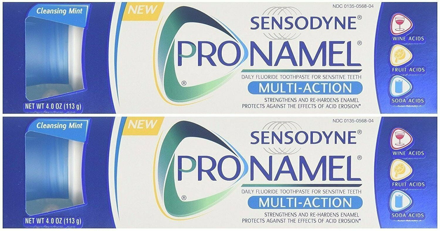 Sensodyne Pronamel Multi-Action Toothpaste, Cleansing Mint 4 oz (Pack of 2)