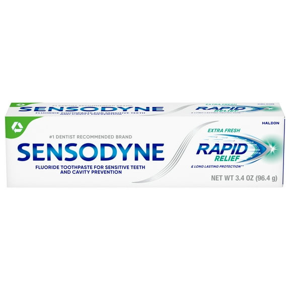 Sensodyne Rapid Relief Sensitive Toothpaste, Extra Fresh, 3.4 Oz, for Adults
