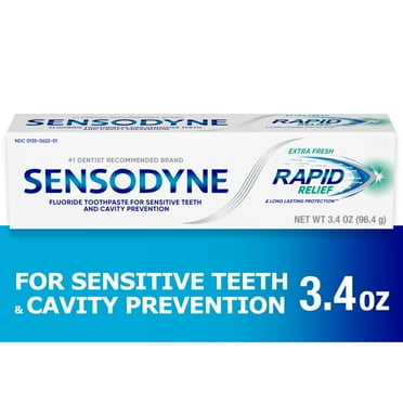 Sensodyne Rapid Relief Sensitive Toothpaste, Extra Fresh, 3.4 Oz, for Adults
