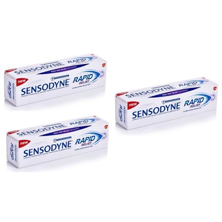 Sensodyne Rapid Relief Sensitive Toothpaste, Mint 3.4 Oz ( 3 Pack)