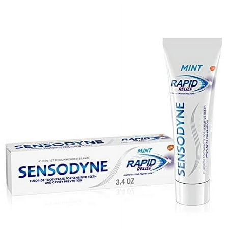 Sensodyne Rapid Relief Sensitivity Toothpaste for Sensitive Teeth Mint, 3.4 Oz, 2 Pack