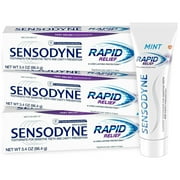 Sensodyne Rapid Relief Sensitivity Toothpaste for Sensitive Teeth Mint, 3.4 Oz, 3 Pack