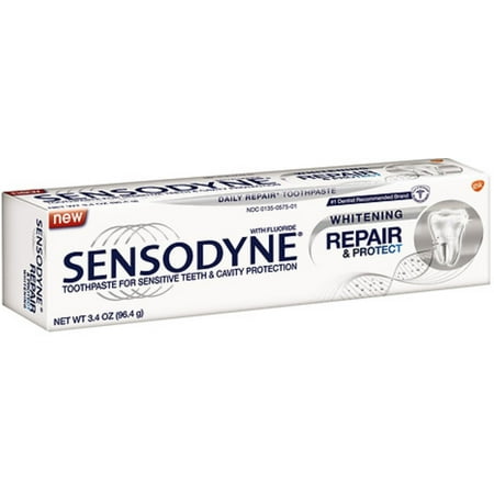 Sensodyne Repair & Protect Whitening Toothpaste with Fluoride 3.4 oz (Pack of 4)