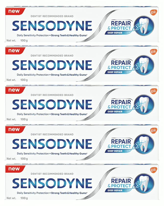 Sensodyne Repair and Protect Toothpaste for Deep Repair of Sensitive Teeth 100gm 5 Pieces Set
