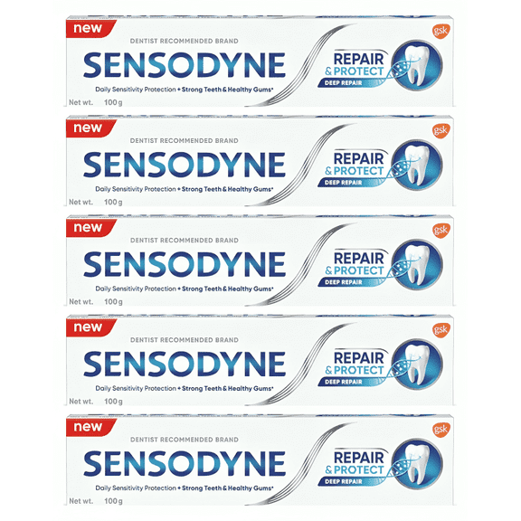 Sensodyne Repair and Protect Toothpaste for Deep Repair of Sensitive Teeth 100gm 5 Pieces Set