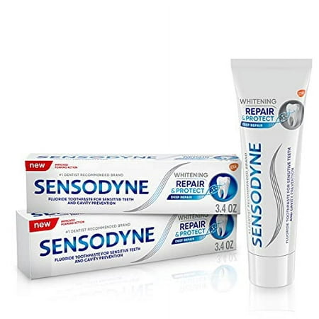 Sensodyne Repair and Protect Whitening Sensitive Toothpaste, 3.4 oz, 2 Pack, Unflavored