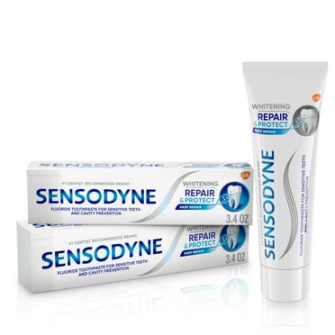 Sensodyne Repair and Protect Whitening Sensitive Toothpaste, Unflavored, 3.4 Oz, 2 Pack, for Adults