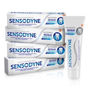Sensodyne Repair and Protect Whitening Toothpaste for Adults, Mint Flavor, 3.4 Oz, 4 Pack