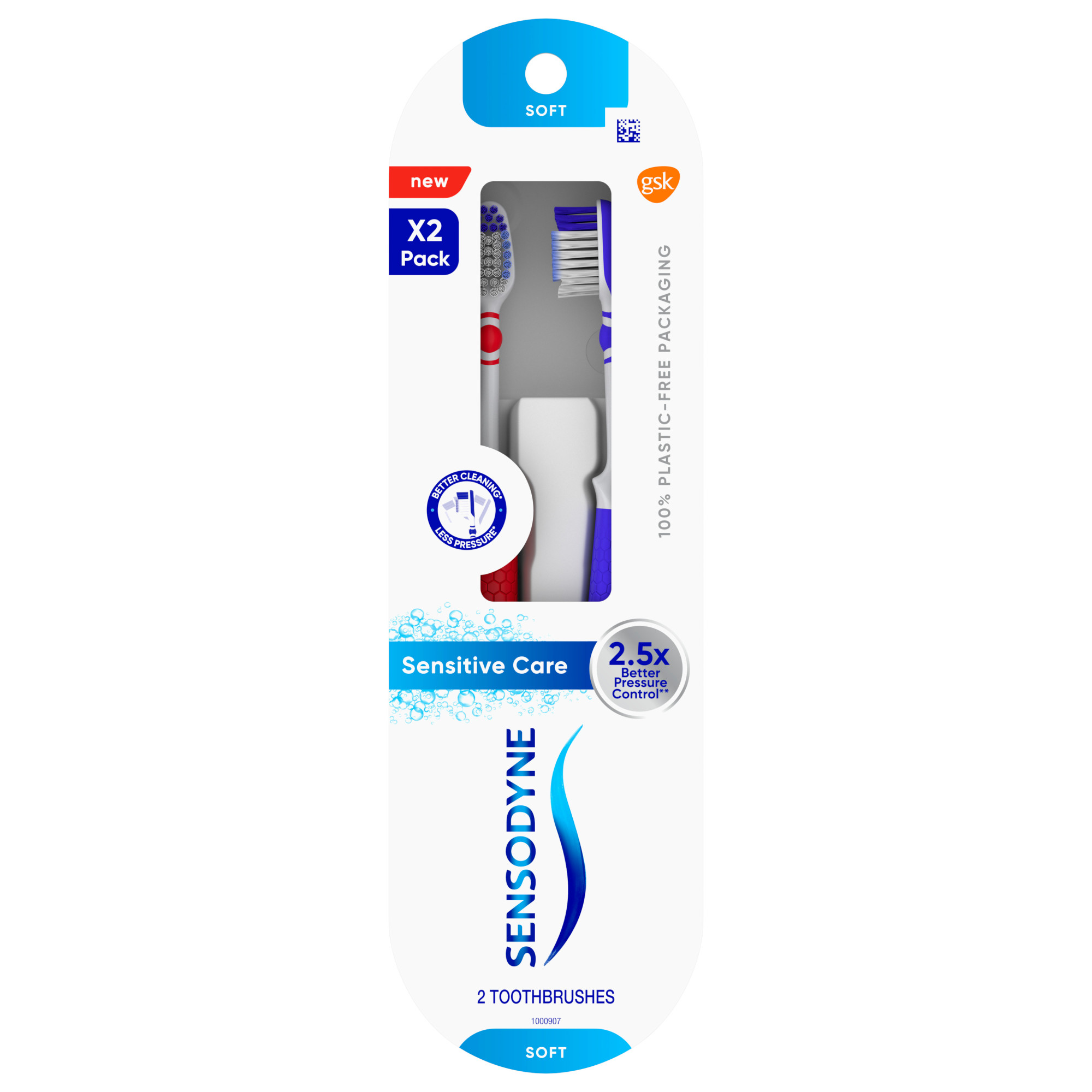 Sensodyne Sensitive Care Toothbrush, Soft, 2 Pack, for Adults - image 1 of 12