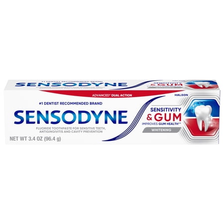 Sensodyne Sensitivity & Gum Whitening Toothpaste, Mint, 3.4 Oz, for Adults