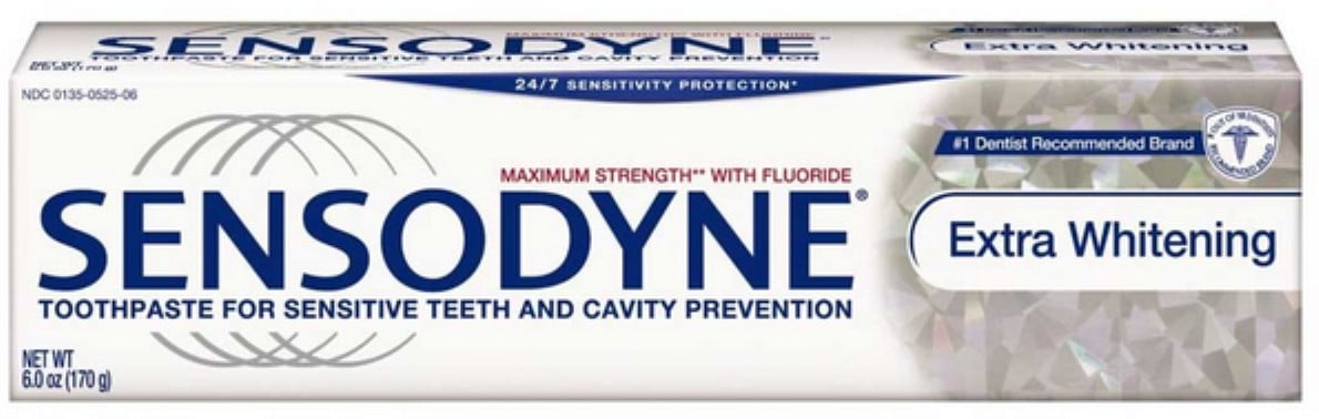Sensodyne Toothpaste for Sensitive Teeth & Cavity Protection, Extra Whitening 4 oz (Pack of 6)
