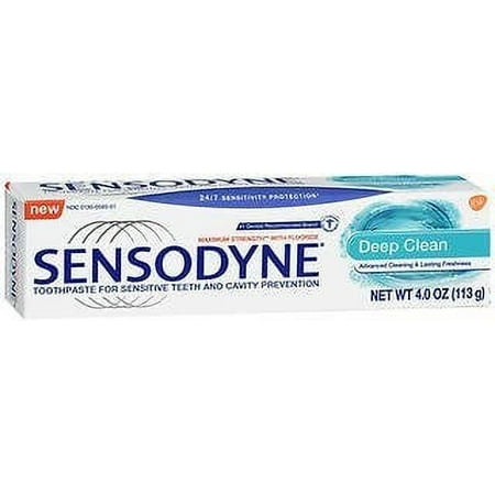 Sensodyne Toothpaste for Sensitive Teeth Deep Clean - 4 oz, Pack of 4