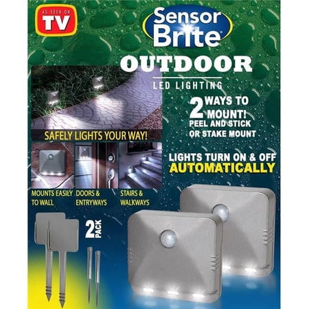 Sensor Brite All Weather Wireless 0.6-Watt Equivalent Integrated LED Gray Motion Activated Outdoor Area Light (2-Pack)