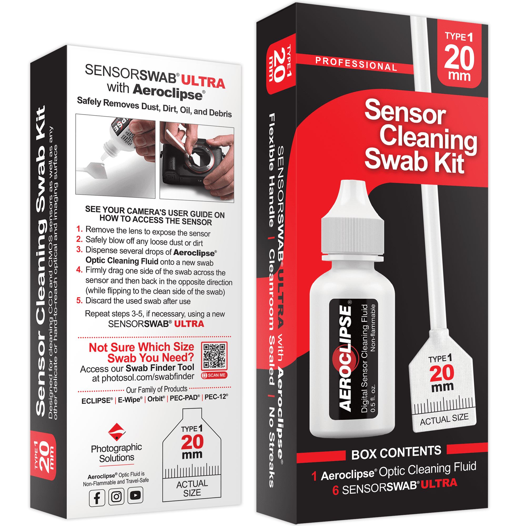 Sensor Cleaning Swab Kit - Aeroclipse Non-Flammable Optic Cleaning ...