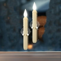 Sensor Dawn to Dusk Window Candles Flickering Battery Candles with Suction Cup LED Candlesticks for Xmas Home Decor LED Window Candle Set, 8inch