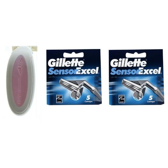 Sensor Excel Women's Compatible Razor (Pink) + Gillette Sensor Excel Cartridges 5 Ct (Pack of 2) + Yes to Tomatoes Moisturizing Single Use Mask
