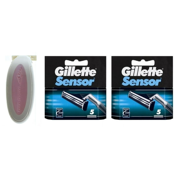 Sensor Excel Women's Compatible Razor (Pink) + Gillette Sensor Refill Blades 5 Ct (Pack of 2) + Yes to Coconuts Moisturizing Single Use Mask