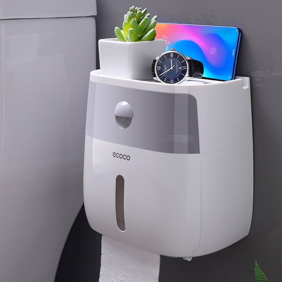 Sensor Operated Wall Mount Toilet Paper Dispenser with Transparent Window for Bathroom and Kitchen, 1 Count