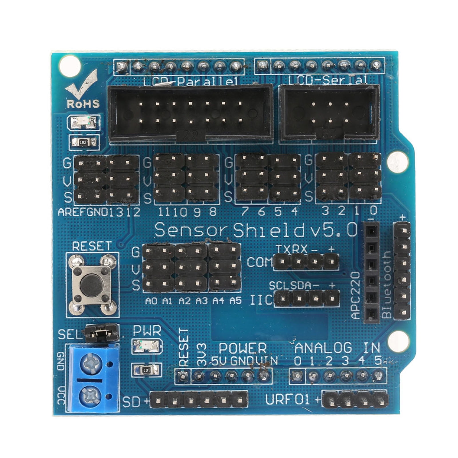 Sensor Shield V5.0 Expansion Board Module With Ultrasonic Sensor Port ...