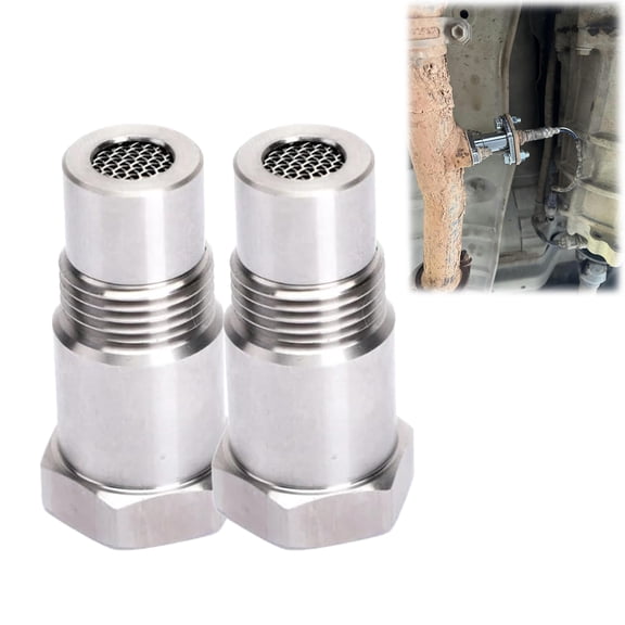 Sensor Spacer Adapter M18x1.5 Thread, Stainless Steel Universal Fit for Vehicle Exhaust System (2PCS)