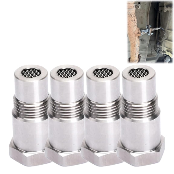 Sensor Spacer Adapter M18x1.5 Thread, Stainless Steel Universal Fit for Vehicle Exhaust System (4PCS)