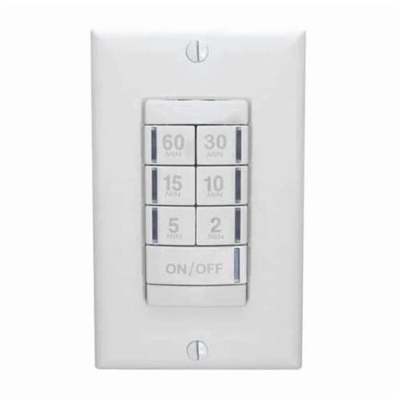 Timer Switch,60 Min,White PTS 60 WH