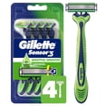 thumbnail image 1 of Sensor3 Sensitive Men's isposable Razor, 4 Razors, 1 of 6