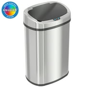 SensorCan Automatic Sensor Touchless Kitchen Trash Can Stainless Steel - 13 Gal / 49 L - Oval Shape